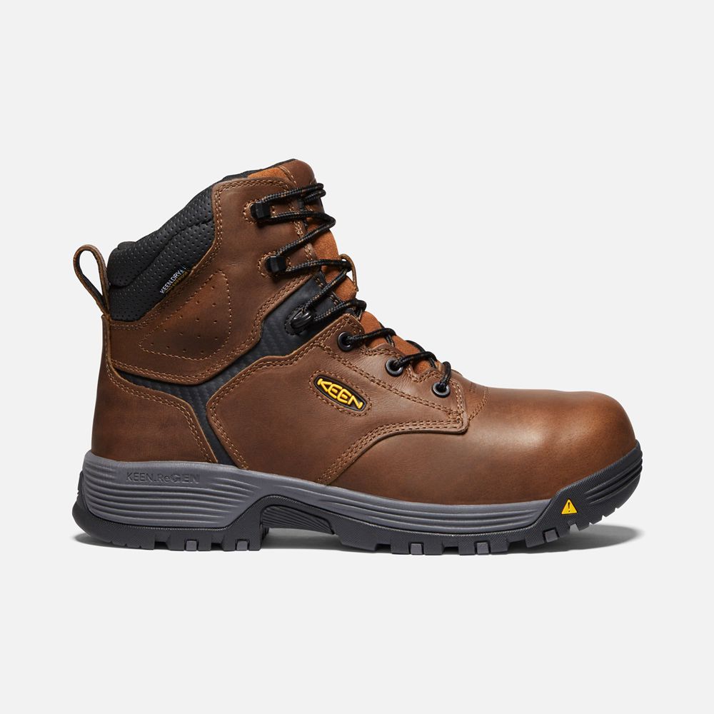 Botas de Trabajo Keen Mexico Marrom - Hombre Chicago 6" Internal Met Waterproof (Carbon-Fiber Toe) -